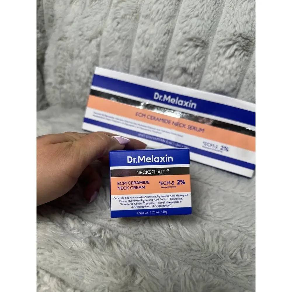 Dr Melaxin Necksphalt ECM Neck Lifting Duo Cream Ampoule Set New